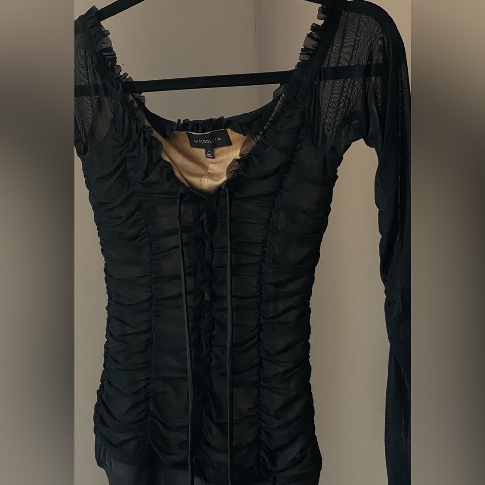 Black semi-sheer bodysuit
